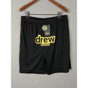 Drew House‎ Shorts Men's Size XL Black Yellow Justin Bieber Logo NEW